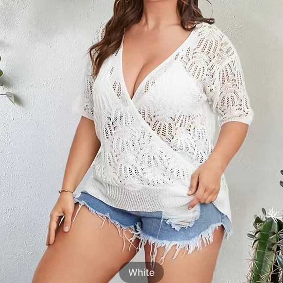 NWT 2XL Plus Size Cover Up Summer Shirt (Coverup) - Picture 3 of 5